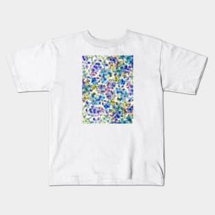 Blue Floral Pattern Kids T-Shirt